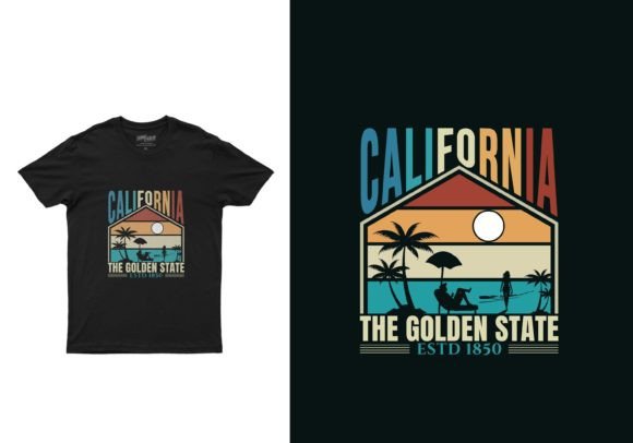 California Golden State T-shirt Design: A Versatile Creative Asset