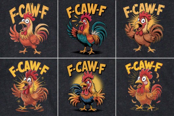 F-Caw-F Funny Humor T-Shirt Design: A Poultry Twist on Halloween Style