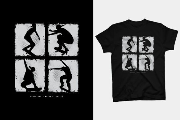 T Shirt Design - Skateboard: Bold Graphics for Modern Creators